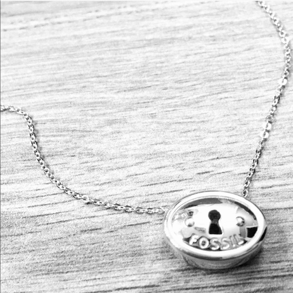 Fossil Sterling Silver Keyhole Necklace - Picture 2 of 7